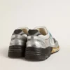 Męskie buty Dad-Star z siateczki i skóry ze srebrną folią z czarną skórzaną gwiazdą