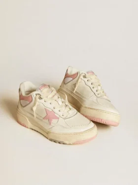 Męskie buty Forty2 z różową gwiazdką i białą skórzaną wstawką na pięcie