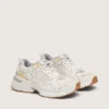 Damskie buty Lightstar z białej skóry i siateczki z gwiazdą w stylu „worn-white”