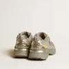 Męskie buty Lightstar z metalicznej skóry i srebrnej siateczki z szarą gwiazdą