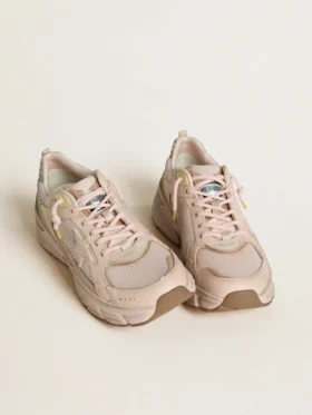 Męskie buty Lightstar z różową cholewką ze skóry i siateczki oraz różową gwiazdą
