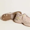 Męskie buty Lightstar z różową cholewką ze skóry i siateczki oraz różową gwiazdą