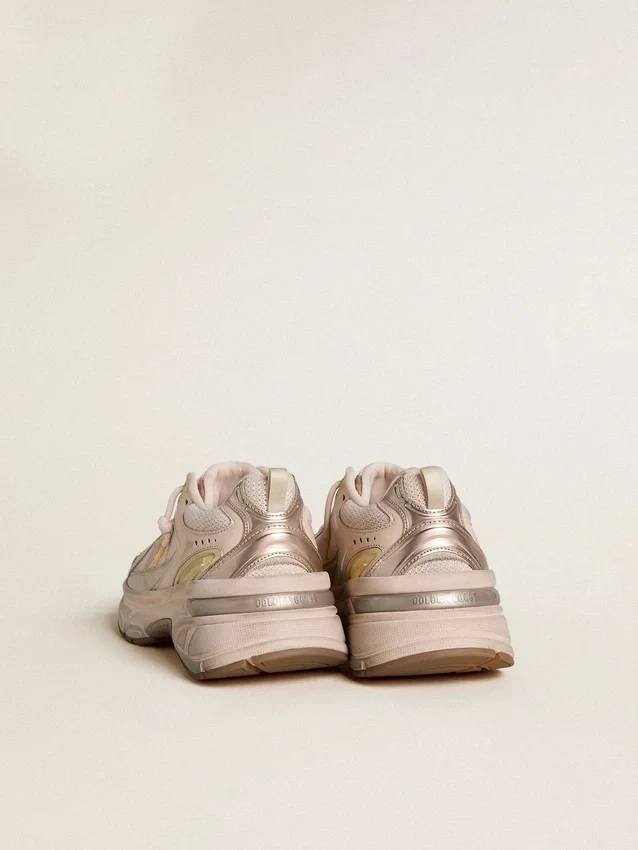 Męskie buty Lightstar z różową cholewką ze skóry i siateczki oraz różową gwiazdą