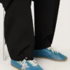 Męskie buty Marathon Speed z niebieskiej skóry nappa z nadrukowaną gwiazdą i srebrną skórzaną wstawką na pięcie