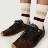 Męskie buty Marathon Speed ze skóry z brązowym nadrukiem wężowej skóry, czarną gwiazdą i srebrną skórzaną naszywką na pięcie