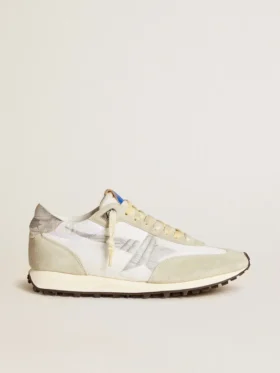 Męskie buty Marathon z białą nylonową cholewką i srebrną gwiazdą