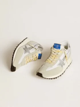 Męskie buty Marathon z białą nylonową cholewką i srebrną gwiazdą