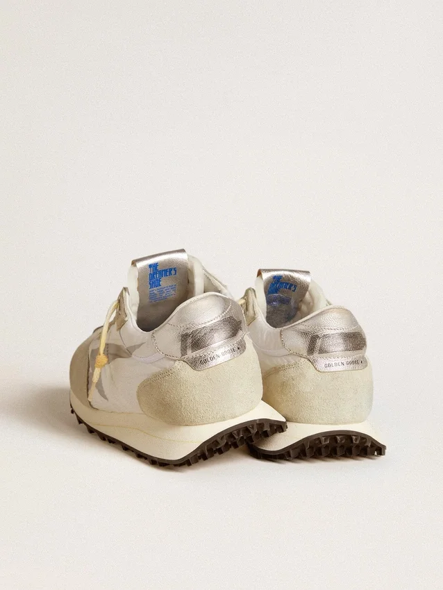Męskie buty Marathon z białą nylonową cholewką i srebrną gwiazdą