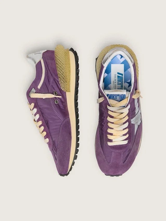 Damskie buty Marathon z fioletową nylonową cholewką i białą gwiazdką
