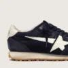 Męskie buty Marathon z granatowego zamszu z białą skórzaną gwiazdą i skórzaną wstawką na pięcie