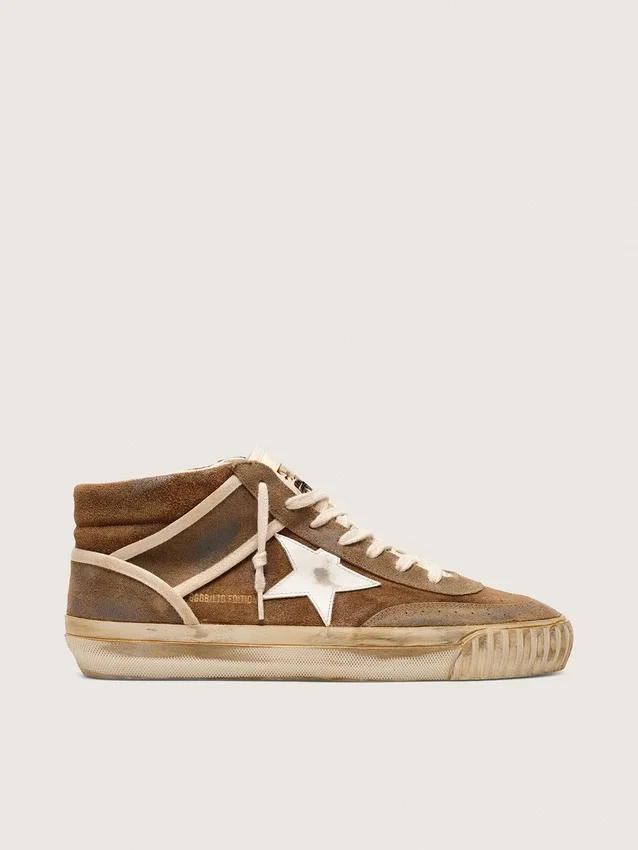 Męskie buty Mid Star LAB z zamszu w kolorze rdzy z białą skórzaną gwiazdą