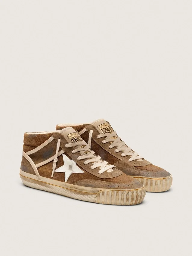 Męskie buty Mid Star LAB z zamszu w kolorze rdzy z białą skórzaną gwiazdą