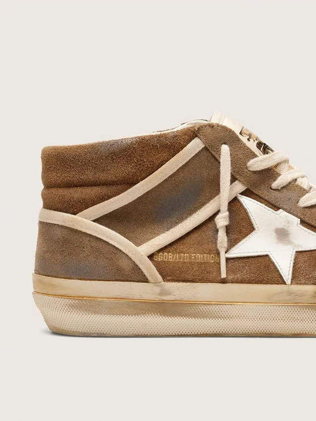 Męskie buty Mid Star LAB z zamszu w kolorze rdzy z białą skórzaną gwiazdą