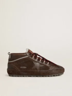 Męskie buty Mid Star Ski z brązowego zamszu z skórzaną gwiazdą i zamszową wstawką na pięcie