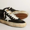 Męskie buty Mid Star z czarnej skóry nappa i zamszu z białą skórzaną gwiazdą