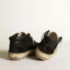 Męskie buty Mid Star z czarnej skóry nappa i zamszu z białą skórzaną gwiazdą