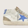Męskie buty Mid Star z niebieską skórzaną gwiazdą i wstawkami z zamszu w kolorze gołębiej szarości