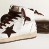 Męskie buty Sky-Star z białej skóry nappa z czekoladową zamszową gwiazdką