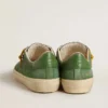 Męskie buty Soul Star z zielonego zamszu z zieloną skórzaną wstawką na pięcie