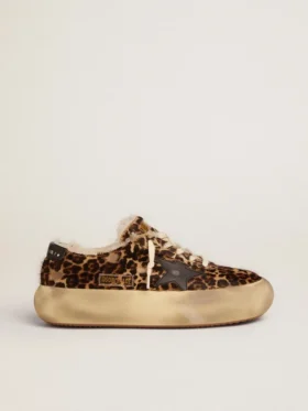 Damskie buty Space-Star z kuczej skóry w zwierzęcy wzór, z podszewką z owczej skóry
