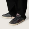 Męskie buty Stardan LTD z antracytowego nubuku i niebieskiego zamszu z metaliczną skórzaną gwiazdą