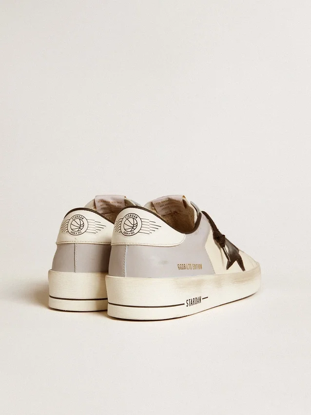 Męskie buty Stardan LTD z nappy i skóry z zamszową gwiazdą i skórzaną wstawką na pięcie