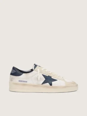 Męskie buty Stardan z beżowego zamszu z niebieską gwiazdą