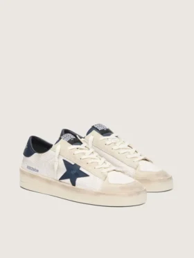 Męskie buty Stardan z beżowego zamszu z niebieską gwiazdą