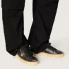 Męskie buty Stardan z czarnej skóry z czarną skórzaną gwiazdą i naszywką na pięcie
