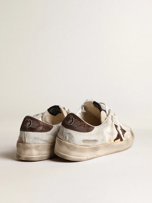 Męskie buty Stardan z nappy i skóry kucyka z brązową zamszową gwiazdą