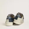 Męskie buty Stardan z nubuku z metaliczną skórzaną gwiazdą i niebieską naszywką z nappy na pięcie