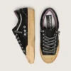Męskie buty Super-Star LAB z czarnego laminowanego zamszu i nylonu z wypukłą gwiazdą oraz sznurowadłami z kryształkami