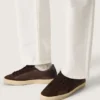 Męskie buty Super-Star LTD z brązowego nubuku z zamszową gwiazdą i fioletową skórzaną wstawką na pięcie