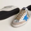 Męskie buty Super-Star LTD z metalicznego srebrnego zamszu z skórzaną gwiazdą i zamszową wstawką na pięcie