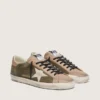 Męskie buty Super-Star LTD z oliwkowo-zielonego zamszu z kremową haftowaną gwiazdą