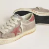 Męskie buty Super-Star LTD z szarego zamszu z czerwoną gwiazdą z woskowanego zamszu i naszywką na pięcie