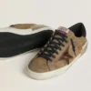 Męskie buty Super-Star LTD z woskowanego zamszu z gwiazdą w wzór pytona i zapiętkiem z skóry nappa