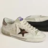 Męskie buty Super-Star LTD z zamszu z brązową skórzaną gwiazdą i metaliczną skórzaną wstawką na pięcie