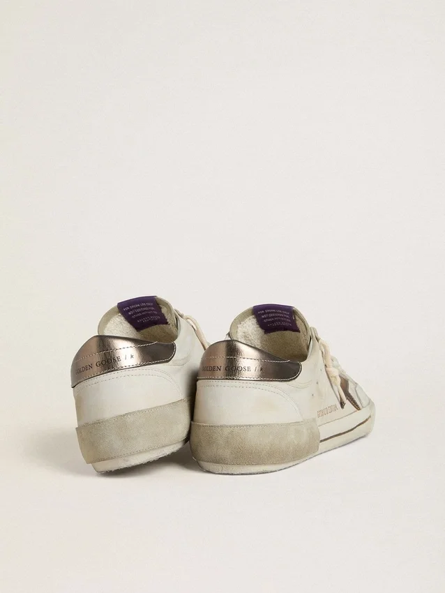 Męskie buty Super-Star LTD z zamszu z brązową skórzaną gwiazdą i metaliczną skórzaną wstawką na pięcie