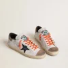Męskie buty Super-Star LTD ze skóry z czarną skórzaną gwiazdą i beżową skórzaną wstawką na pięcie