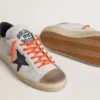 Męskie buty Super-Star LTD ze skóry z czarną skórzaną gwiazdą i beżową skórzaną wstawką na pięcie