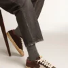Męskie buty Super-Star Penstar z brązowego zamszu z platynową gwiazdą