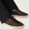 Męskie buty Super-Star z ciemnobrązowej skóry z gwiazdą z tej samej skóry