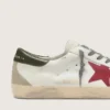 Męskie buty Super-Star z czerwoną zamszową gwiazdą i zieloną skórzaną wstawką na pięcie