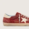 Męskie buty Super-Star z czerwonego zamszu z kremową skórzaną gwiazdą