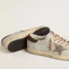 Męskie buty Super-Star z gwiazdą z skóry w kolorze tytoniowym z nadrukiem imitującym skórę krokodyla oraz czarną skórzaną wstawką na pięcie