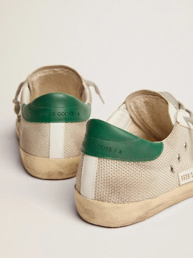 Męskie buty Super-Star z jasnosrebrnej siateczki z szarą gwiazdą