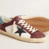 Męskie buty Super-Star z krakelowanej skóry z brązową gwiazdą i turkusową wstawką na pięcie