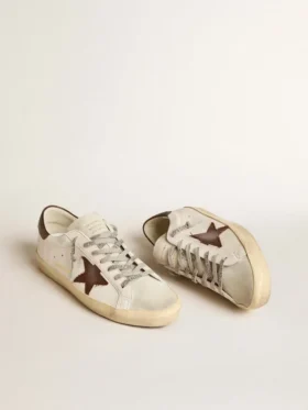 Męskie buty Super-Star z materiału pochodzenia biologicznego z gwiazdą z płótna i ciemnobrązową skórzaną wstawką na pięcie