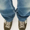 Męskie buty Super-Star z oliwkowo-zielonego zamszu z białą skórzaną gwiazdą